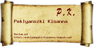 Peklyanszki Kisanna névjegykártya